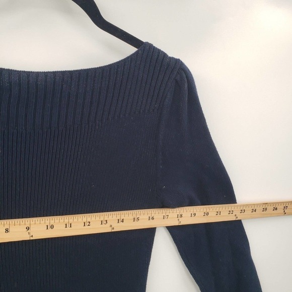 Lauren ralph lauren blue cableknit sweater dress womens size medium boatneck - Picture 7 of 16